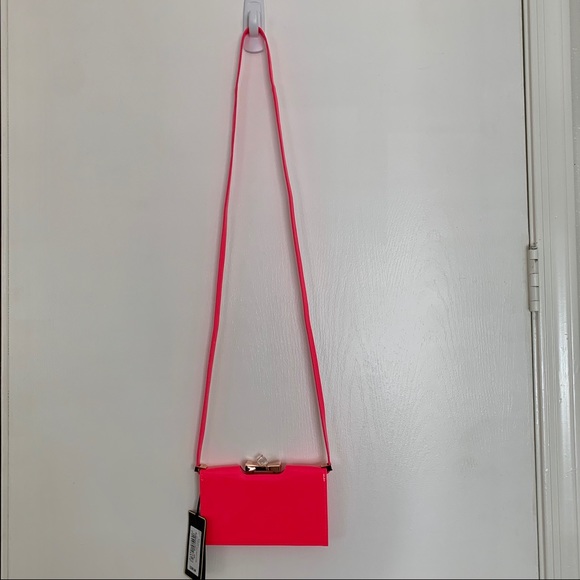 Ted Baker Patent Crystal Neon Pink Crossbody - Picture 2 of 5